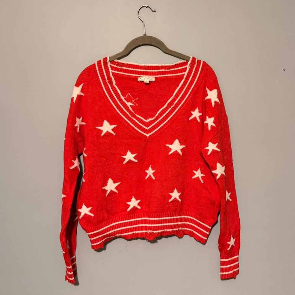 The Sweet Life Sweater ★ Cream With Black Stars - Rock & Rags Star Sweater